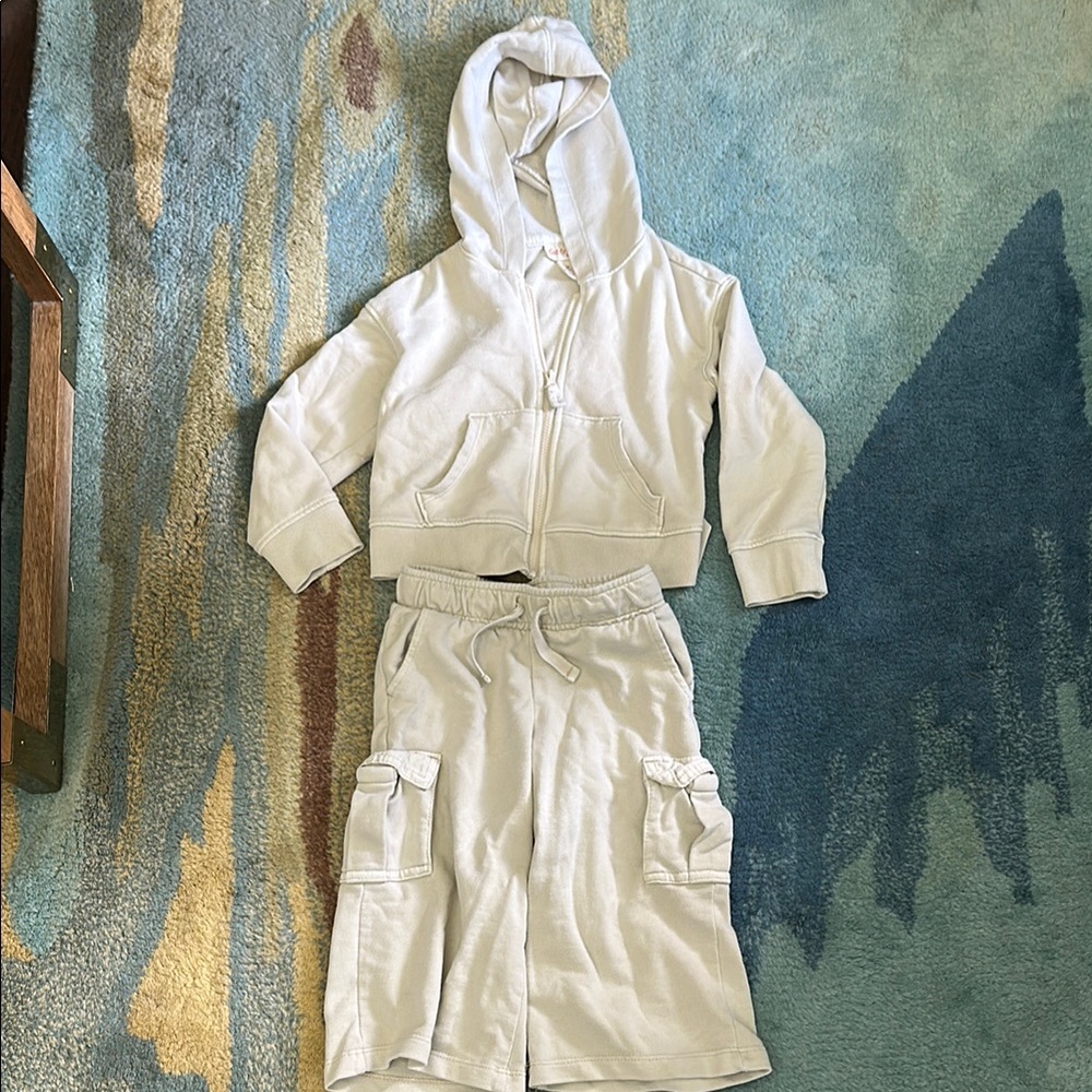 Cat & Jack Cream Matching Set Cozy Athleisure Style